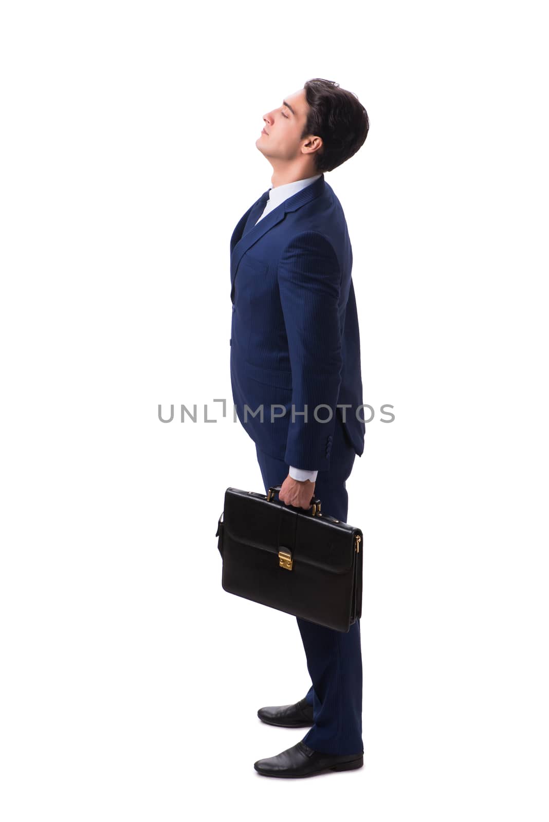 Young businessman isolated on white background 