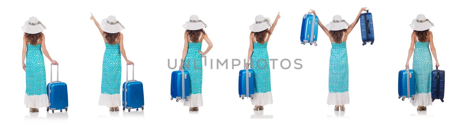 Woman preparing for travel on summer vacation by Elnur
