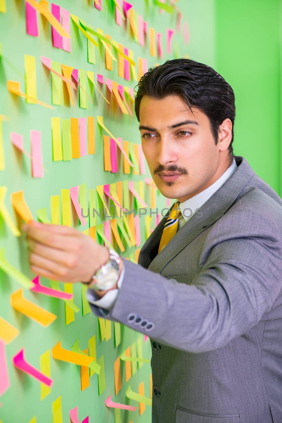 Businessman with many business priorities