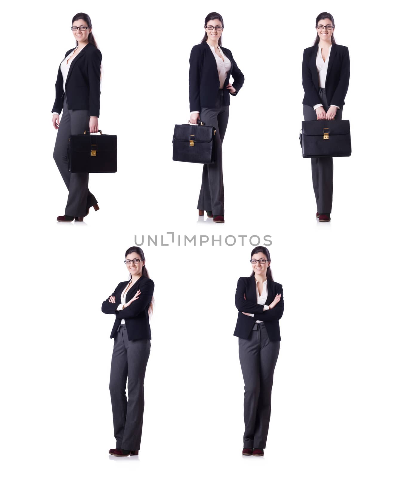Young businesswoman in various poses