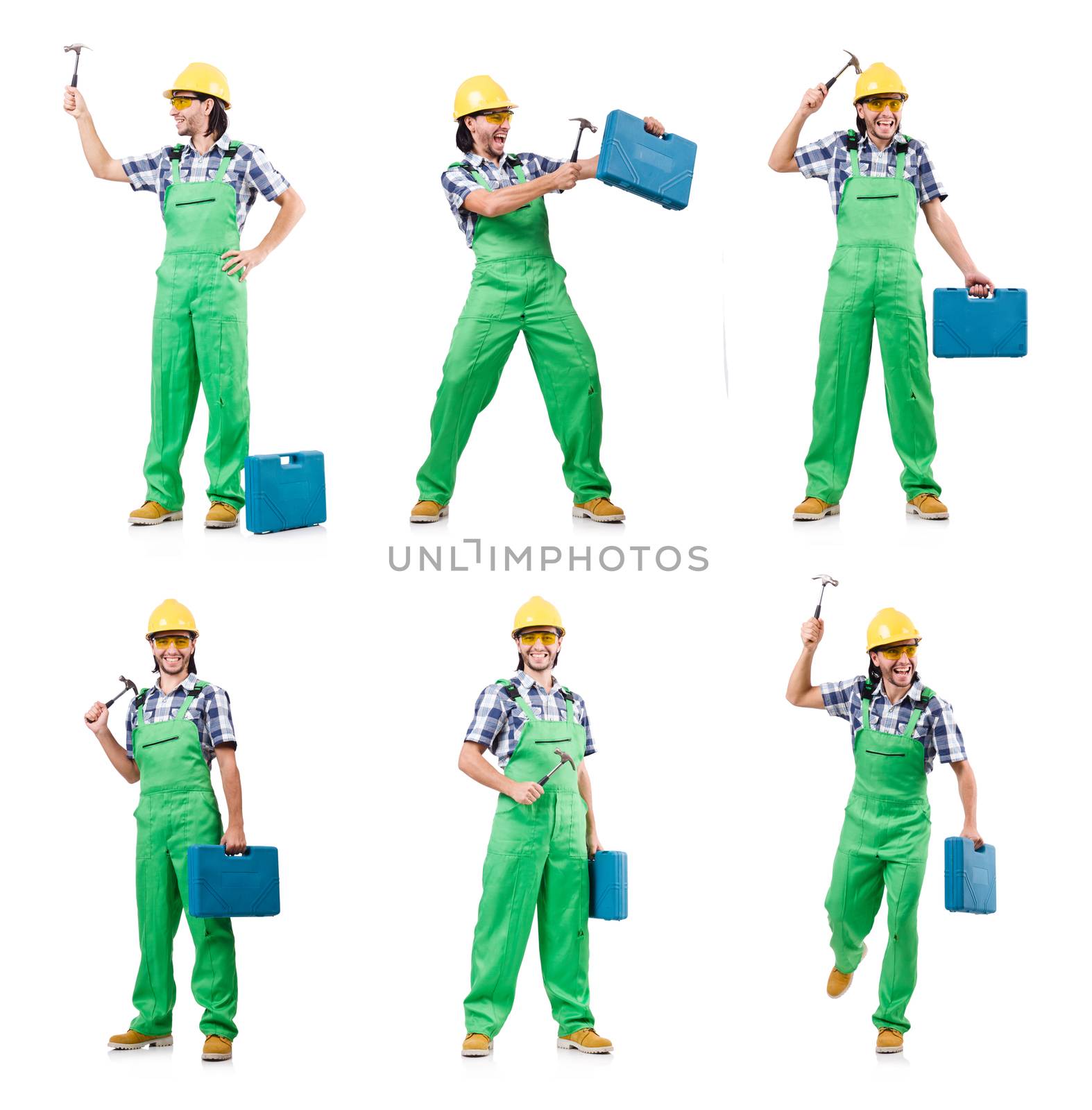 Industrial worker isolated on the white background