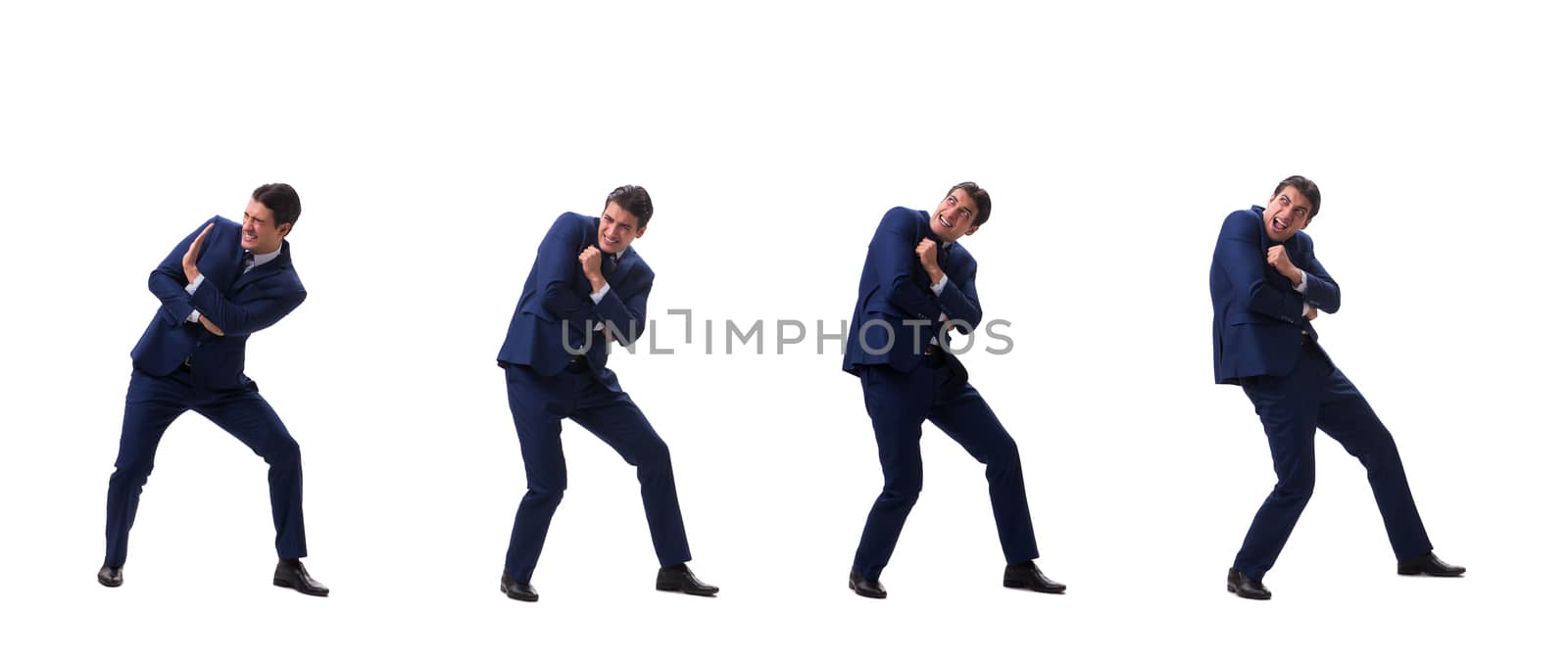 Young businessman isolated on white 