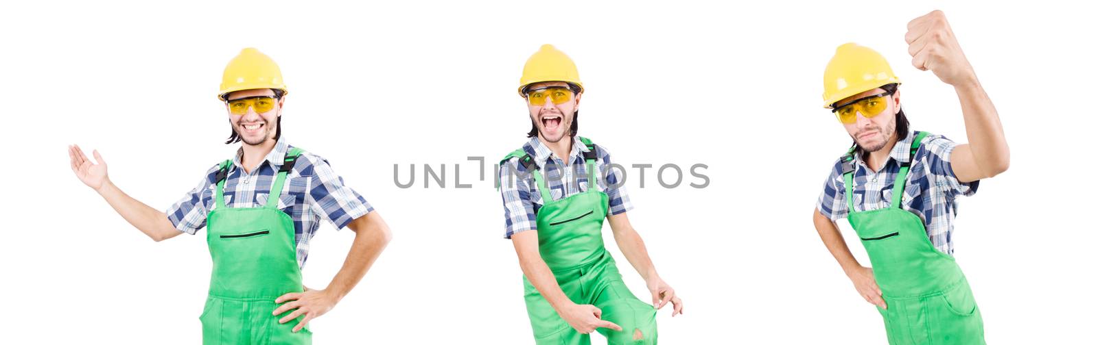 Industrial worker isolated on the white background