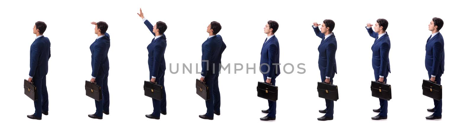 Young businessman isolated on white 
