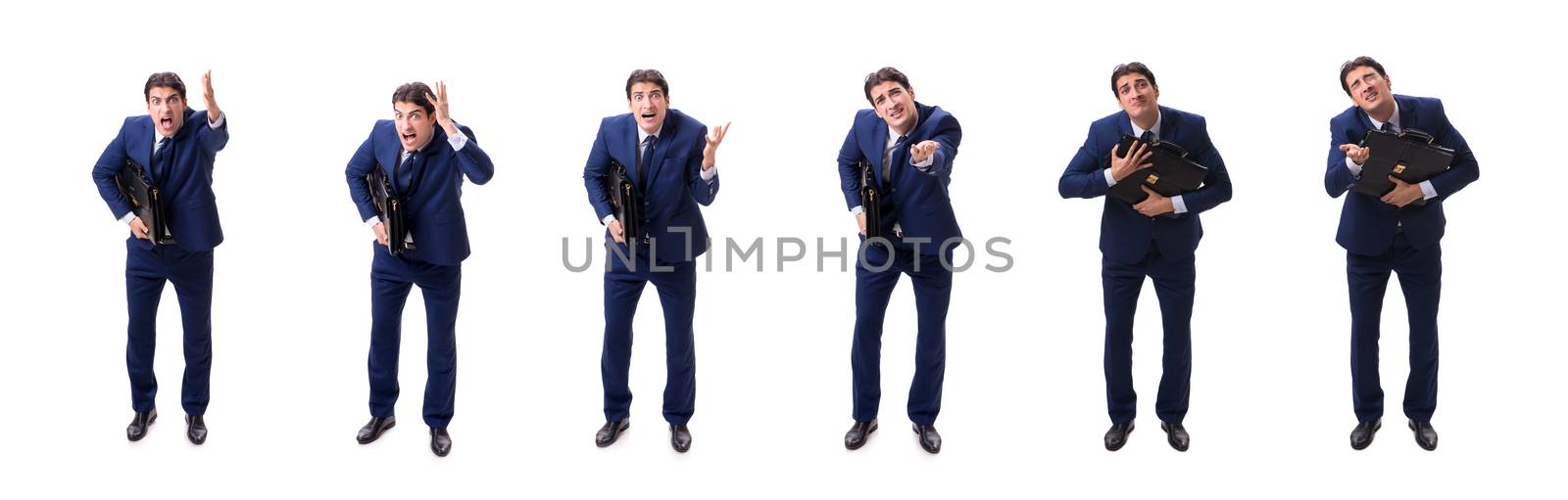 Young businessman isolated on white 