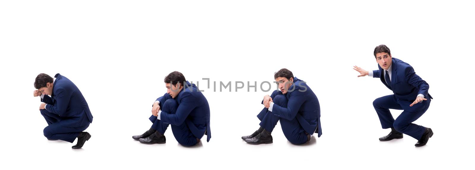 Young businessman isolated on white 