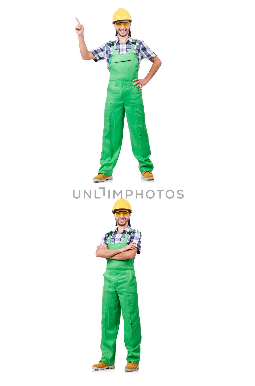 Industrial worker isolated on the white background