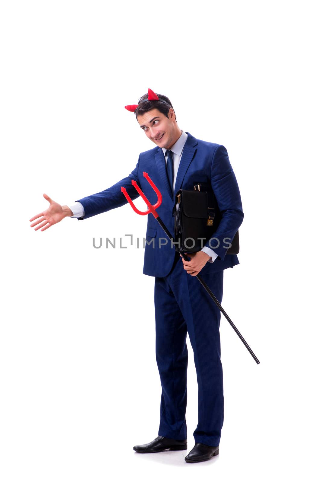 Devil businessman isolated on white background