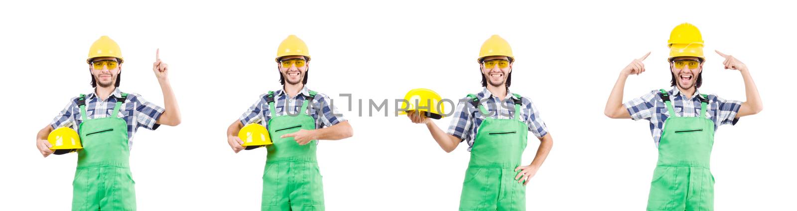 Industrial worker isolated on the white background