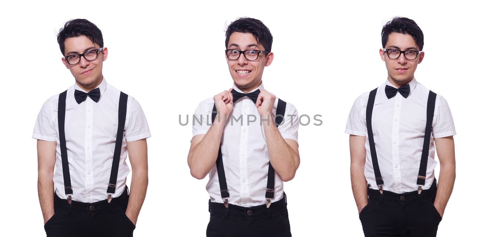 Funny man isolated on the white