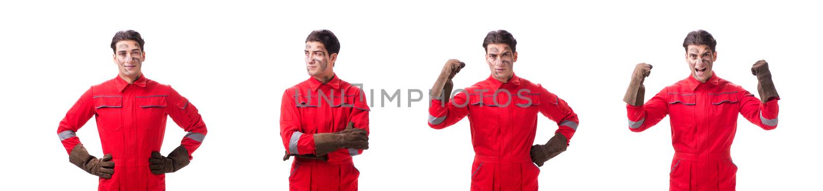 Contractor employee isolated on white background