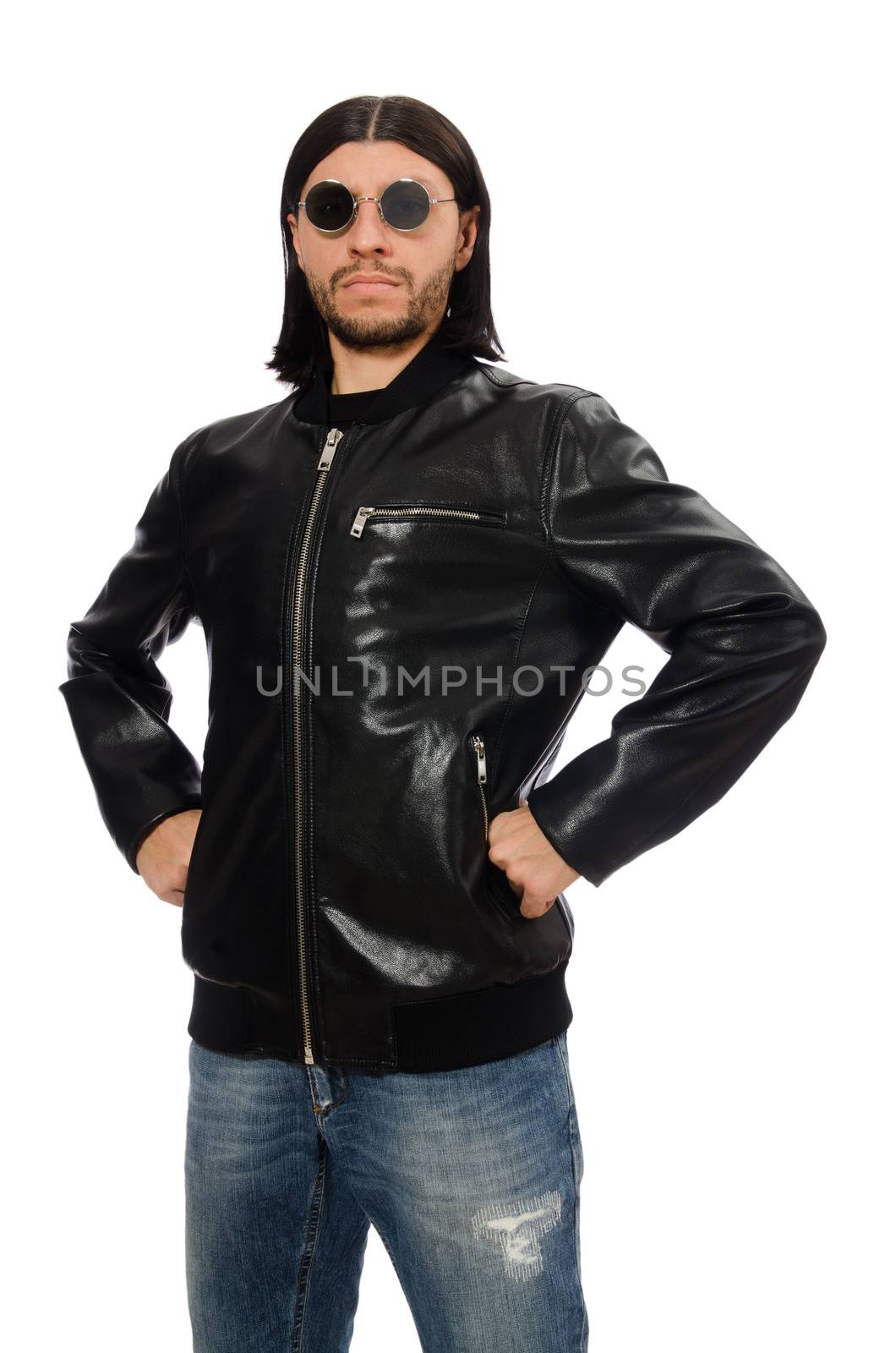 Aggressive angry man isolated on white