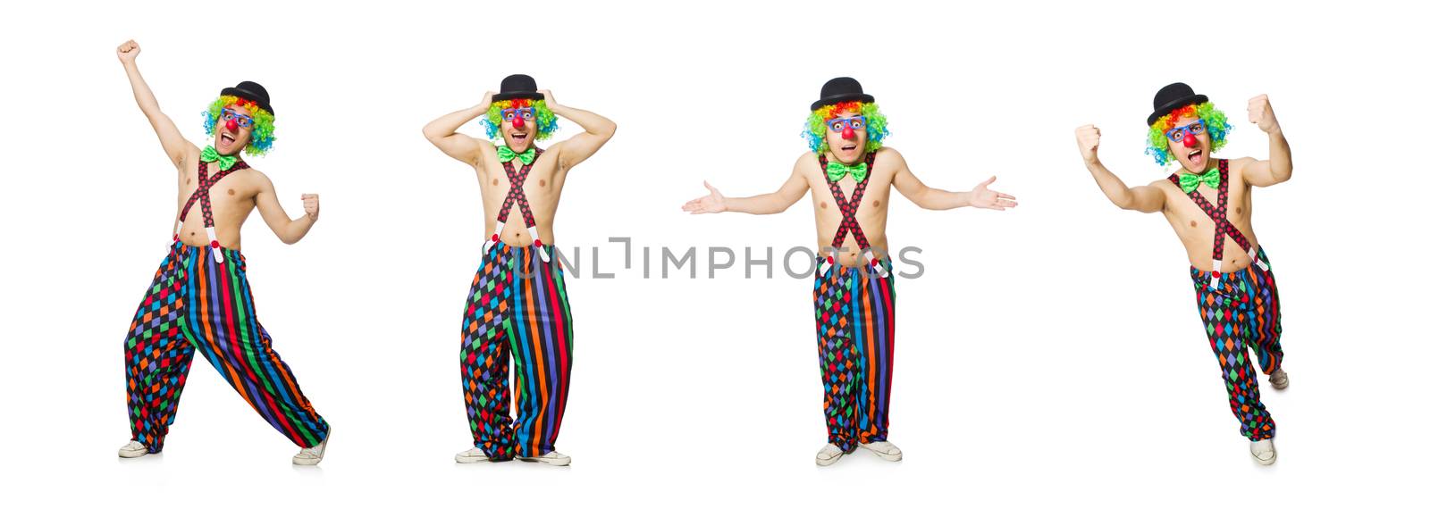 Funny clown isolated on the white background