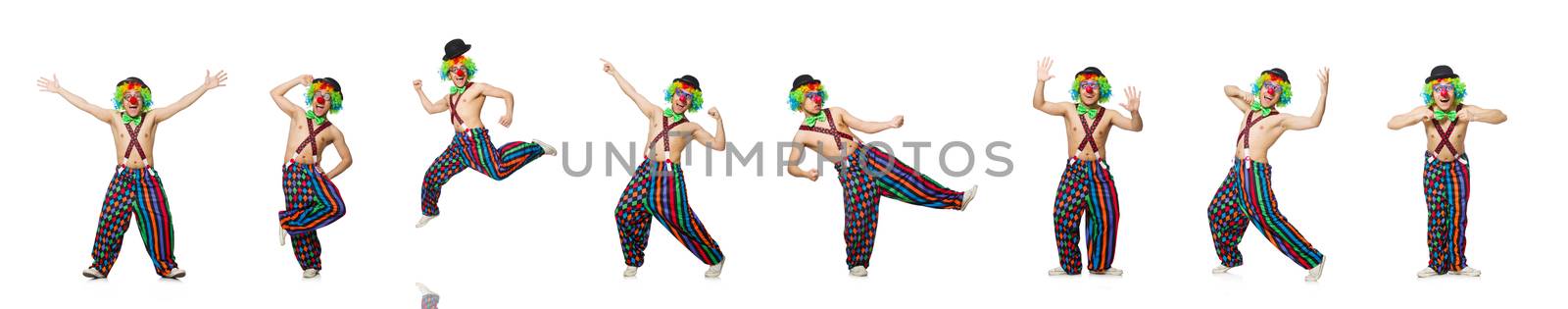 Funny clown isolated on the white background