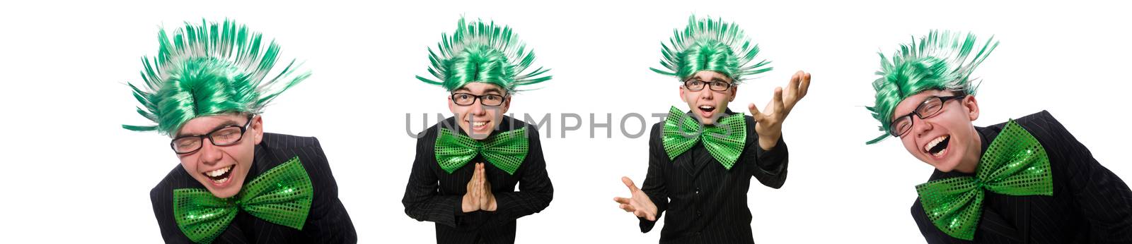 Funny man with mohawk hairstyle