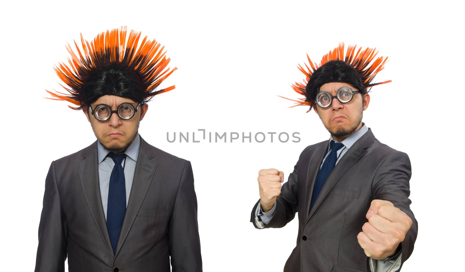 Funny man with mohawk hairstyle