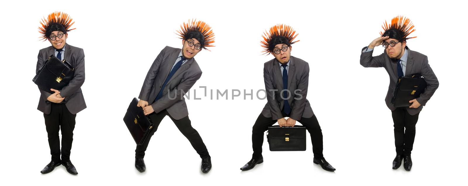 Funny man with mohawk hairstyle