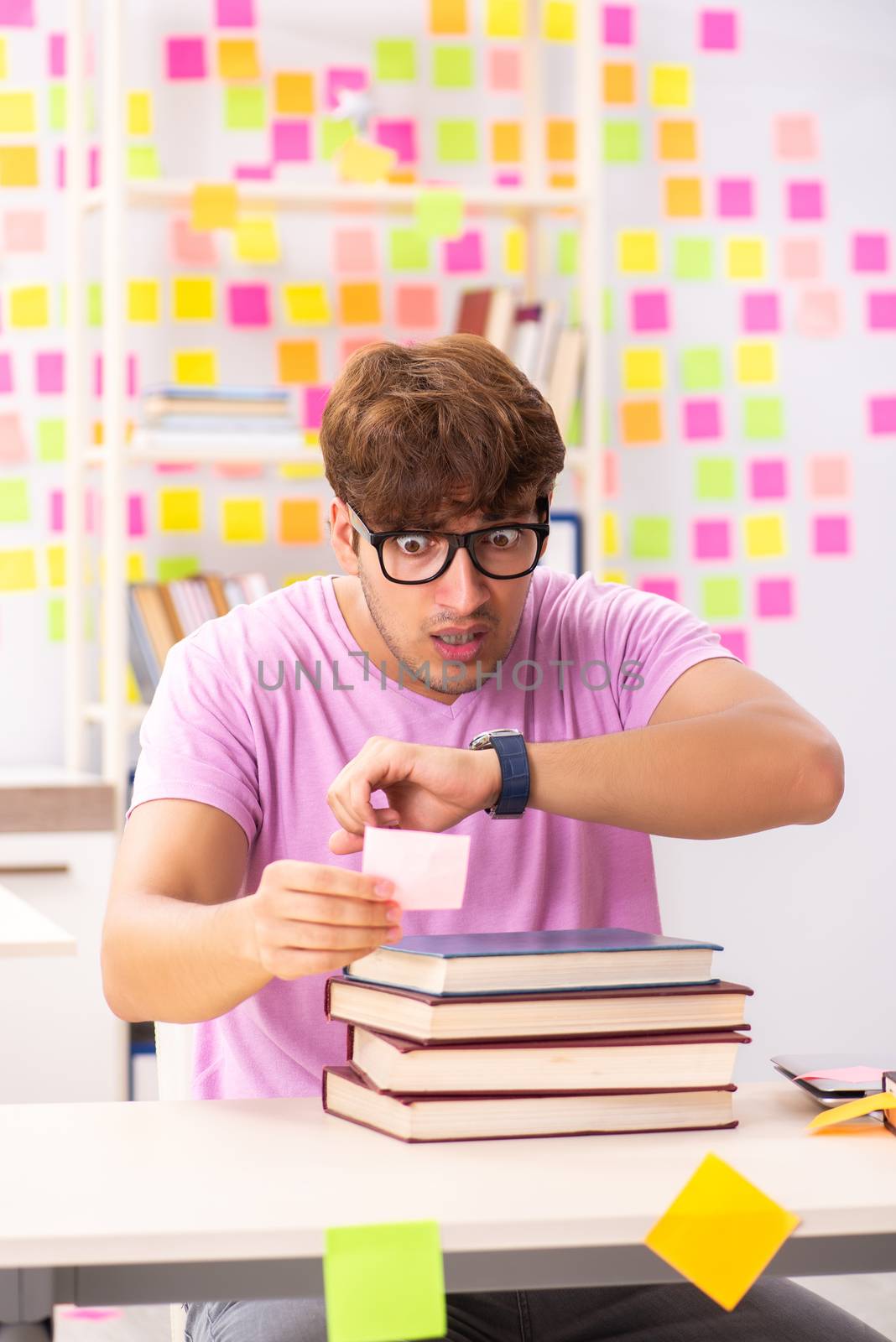 Student preparing for exams with many conflicting priorities 