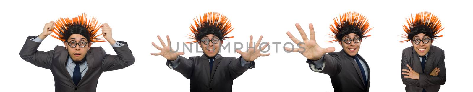Funny man with mohawk hairstyle