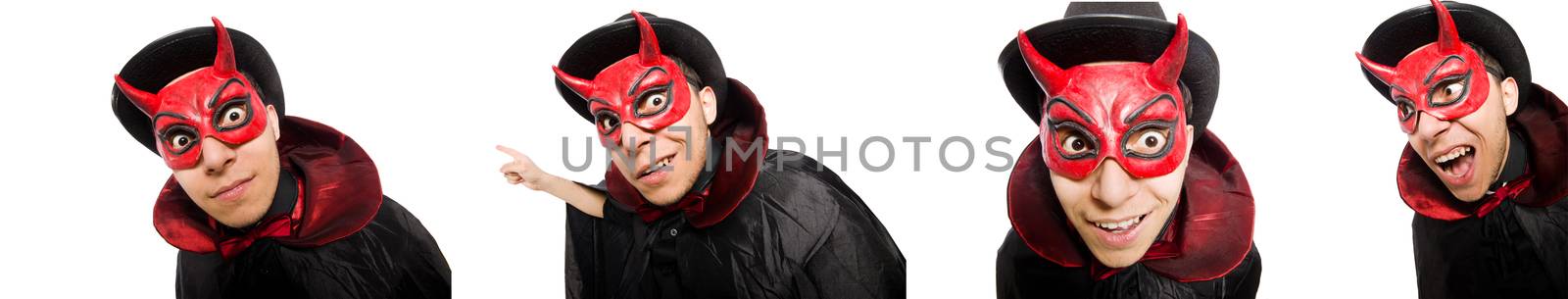 Funny devil isolated on the white background