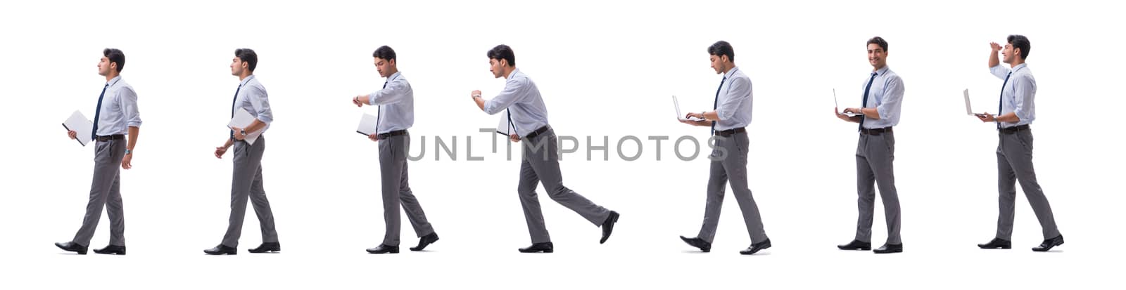 Young elegant businessman isolated on white 