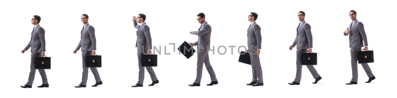 Young elegant businessman isolated on white 
