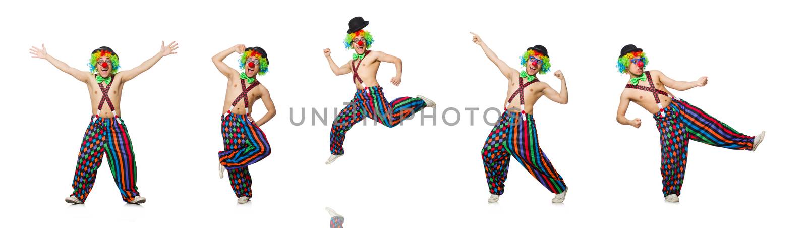 Funny clown isolated on the white background