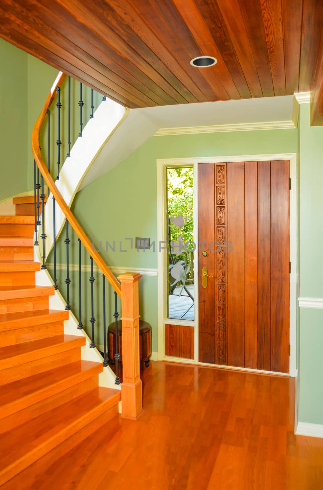 Entrance door inside of luxury residential house