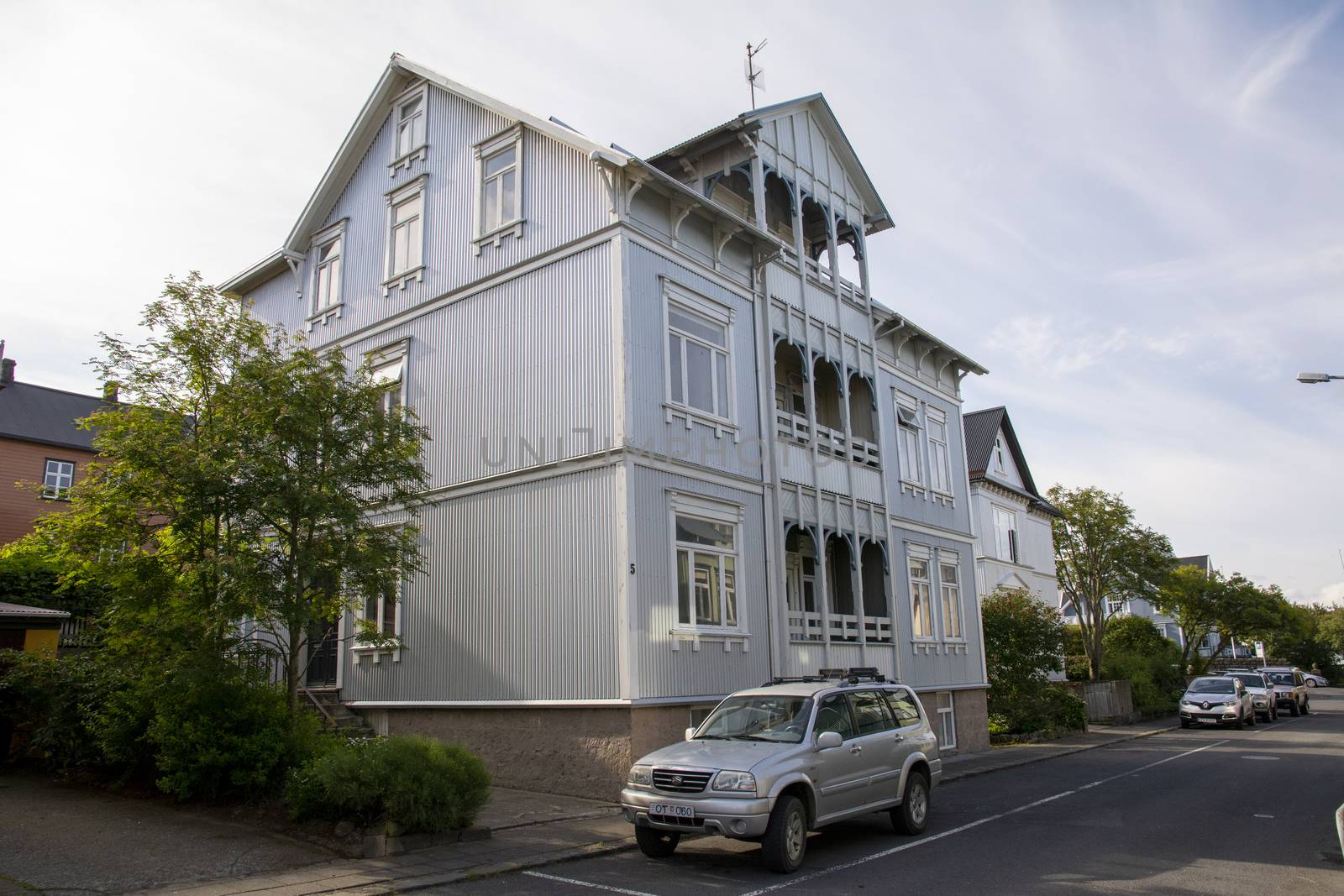 view on the historical houses of Midstraeti, Reykjavik, Iceland