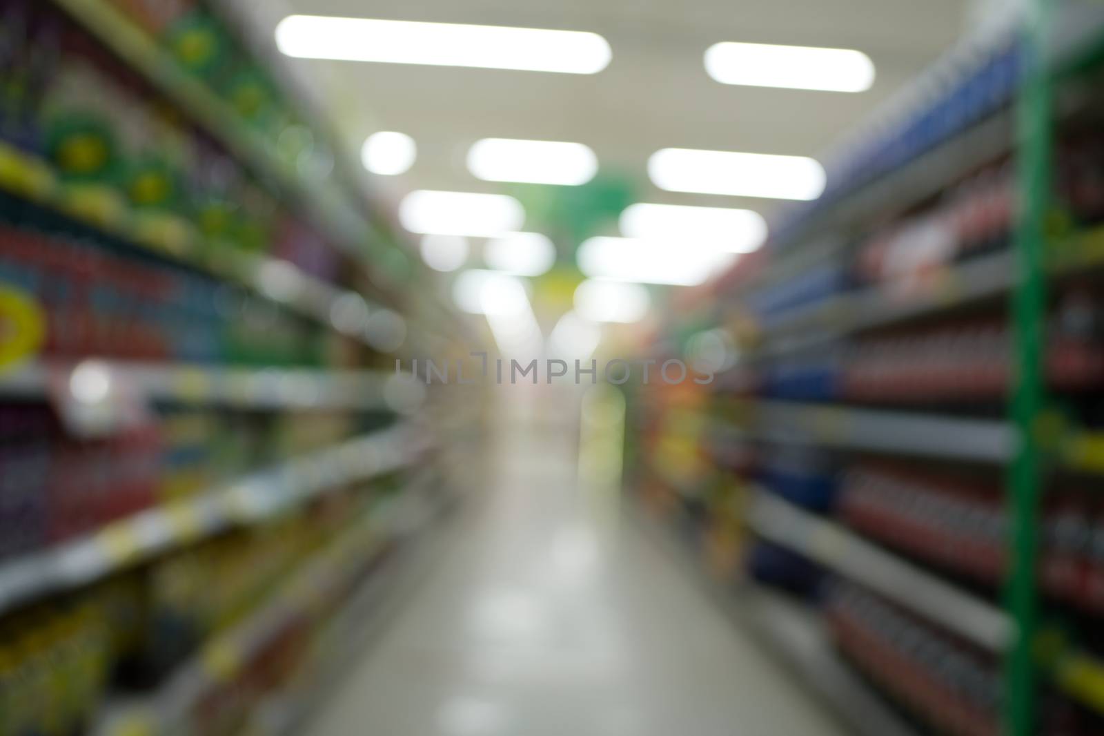 Abstract blur the shelves to divide the consumer in the mall.