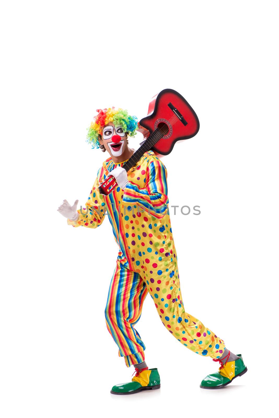 Funny clown isolated on white background