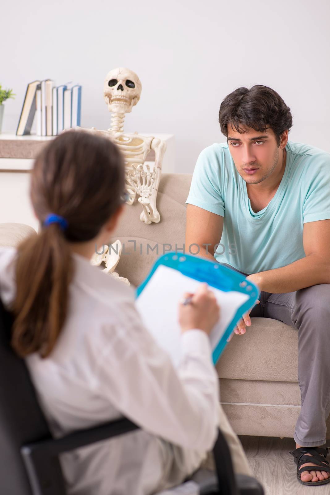 Young patient visiting psychologist for therapy