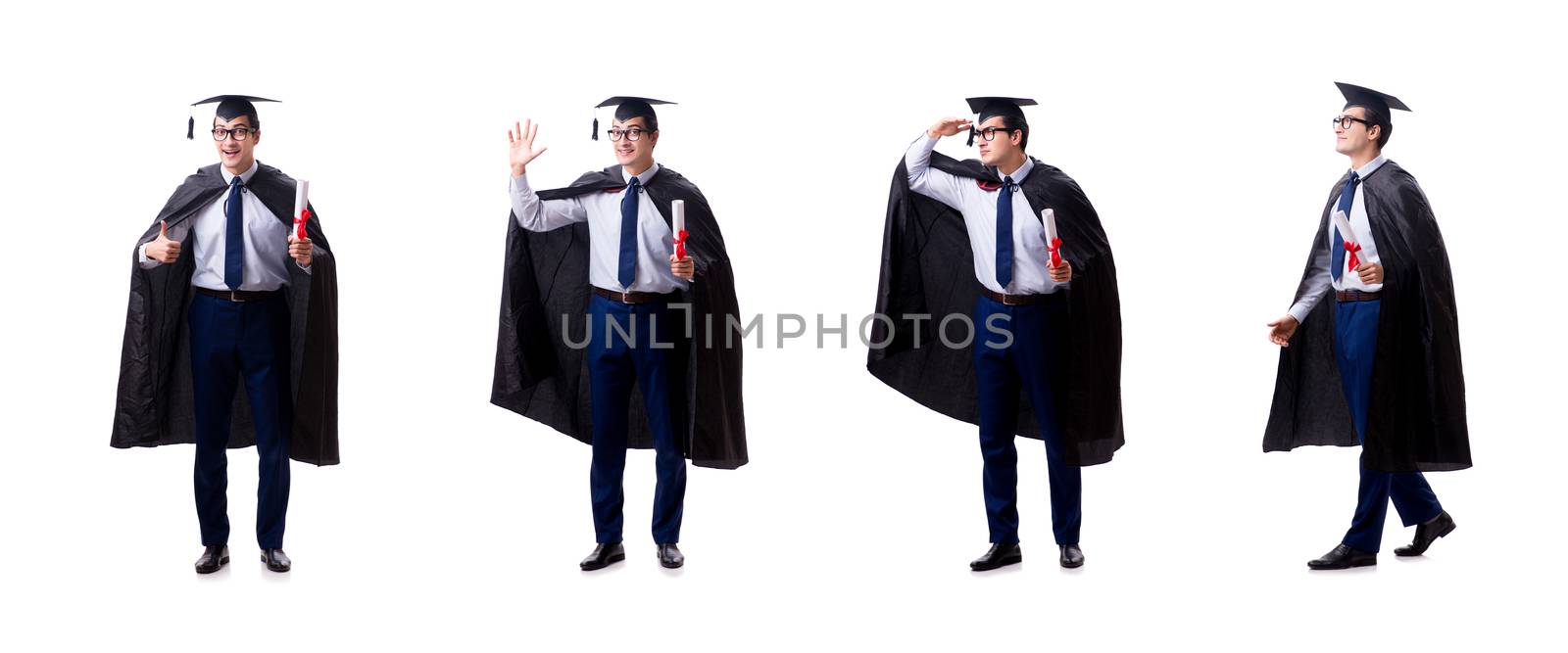Student graduate isolated on white background by Elnur