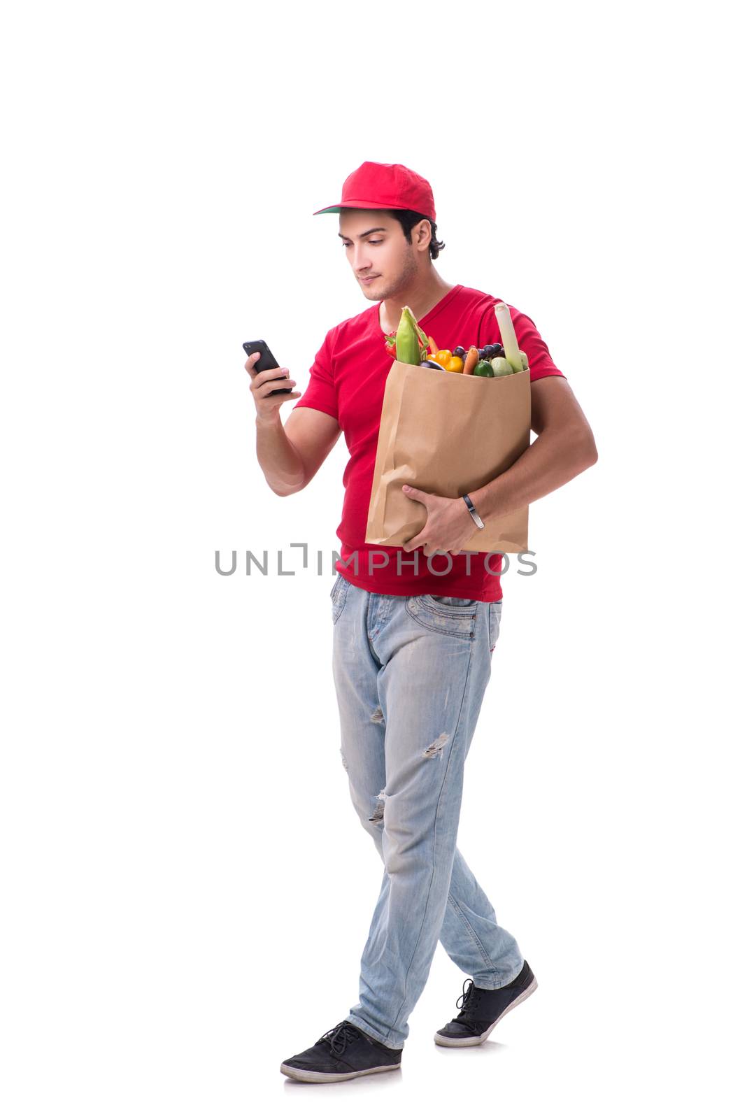 Concept of shopping delivery isolated on white background