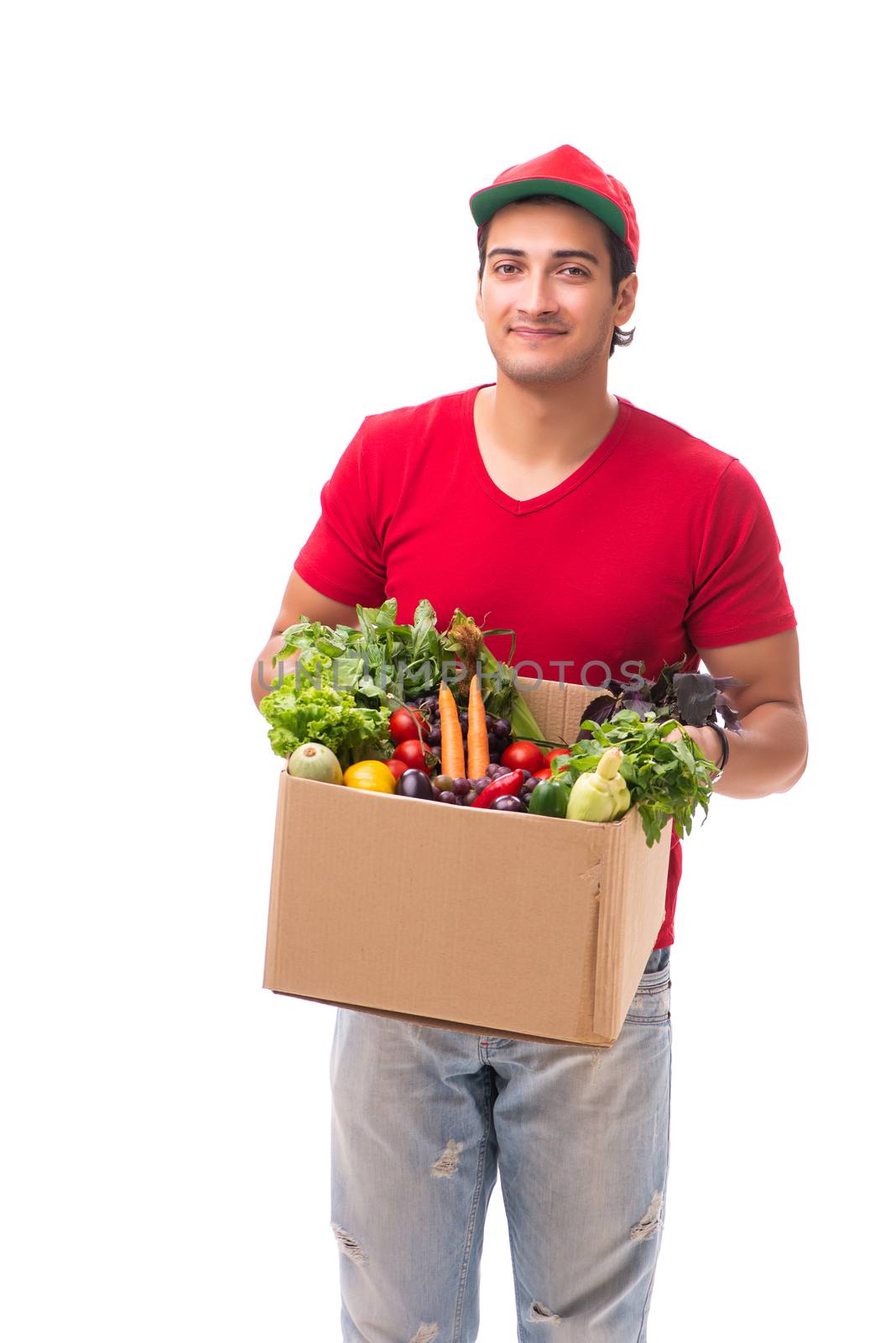 Concept of shopping delivery isolated on white background