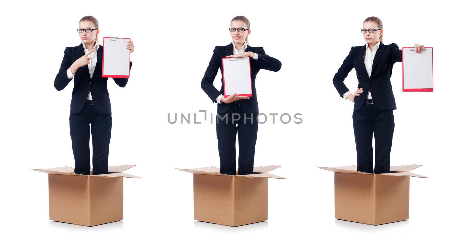 Woman businesswoman isolated on white