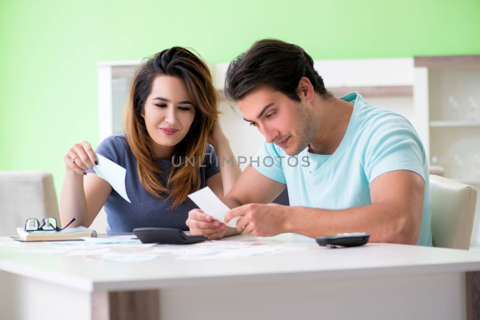 Young family struggling with personal finance