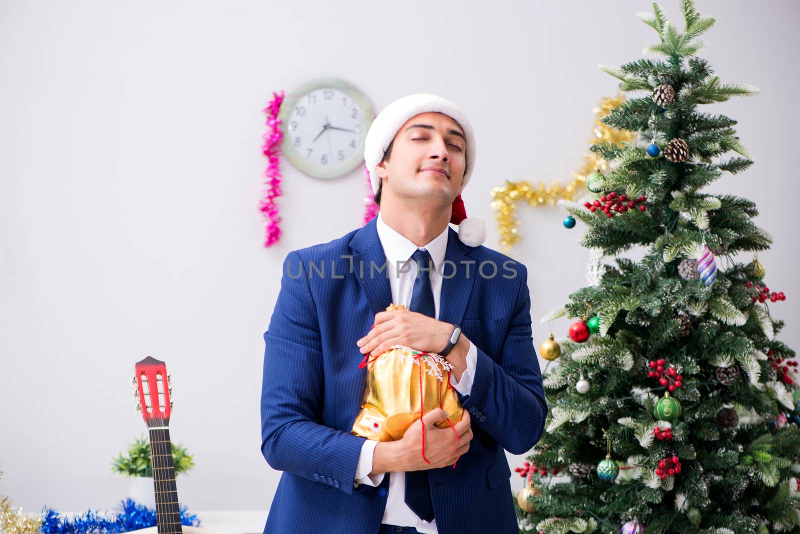 Busy employee working from home