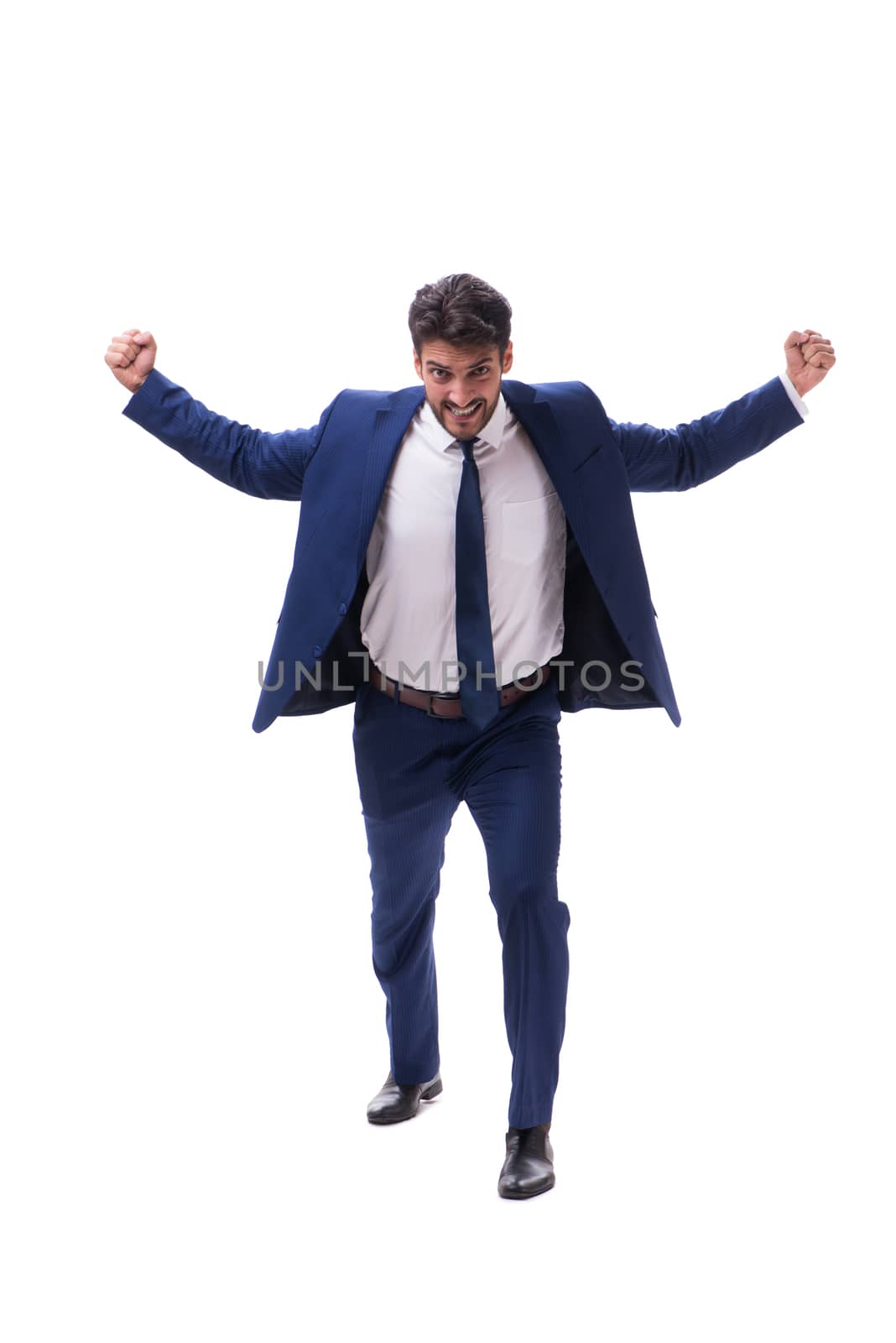 Young businessman isolated on whie background 