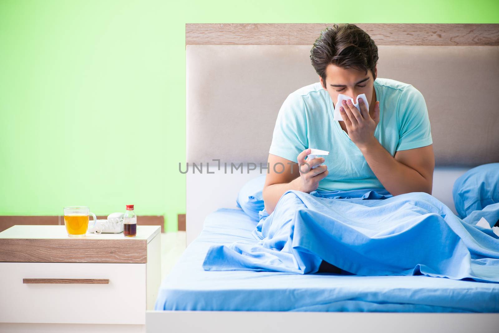 Man suffering from sleeping disorder and insomnia