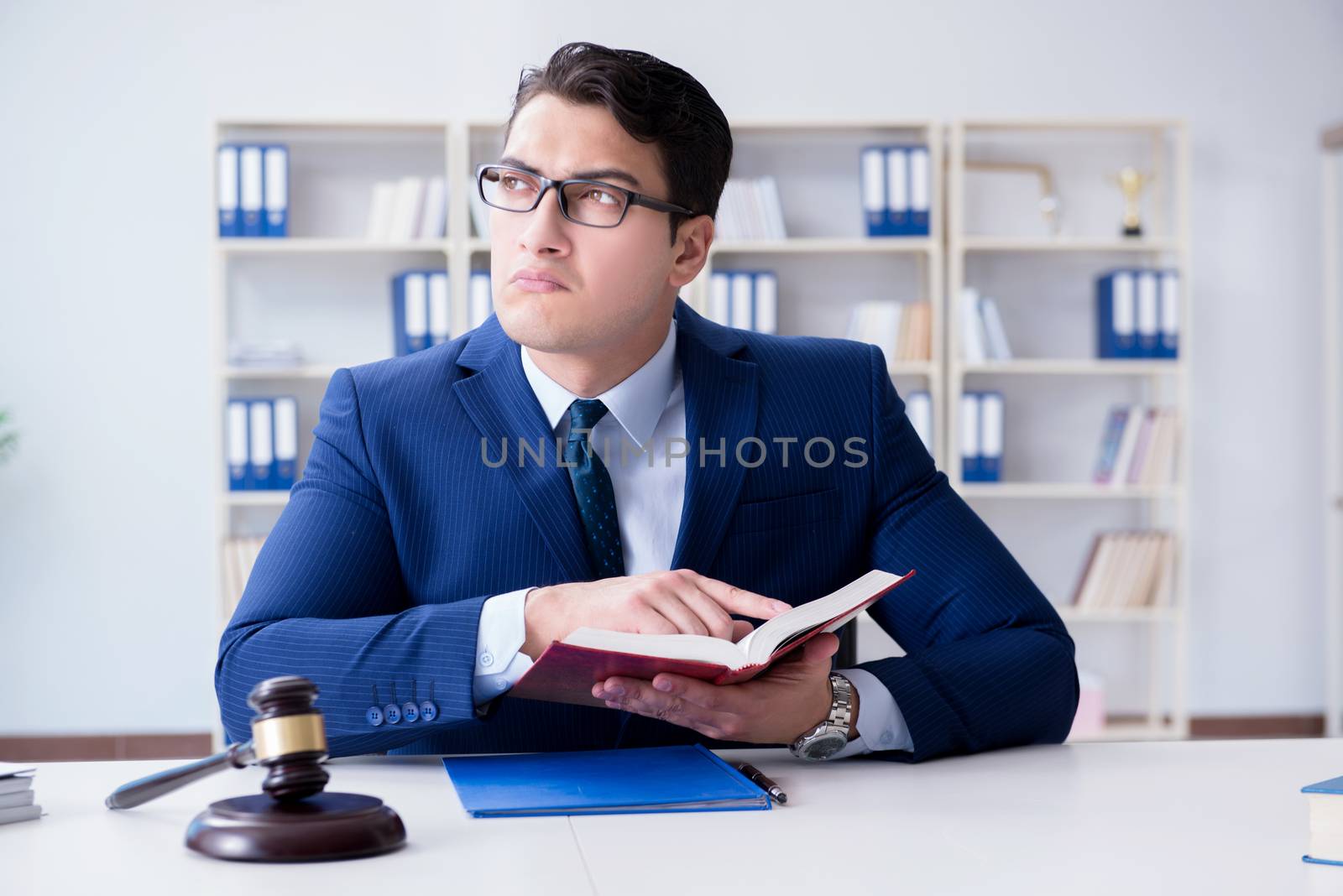 Lawyer working in his office