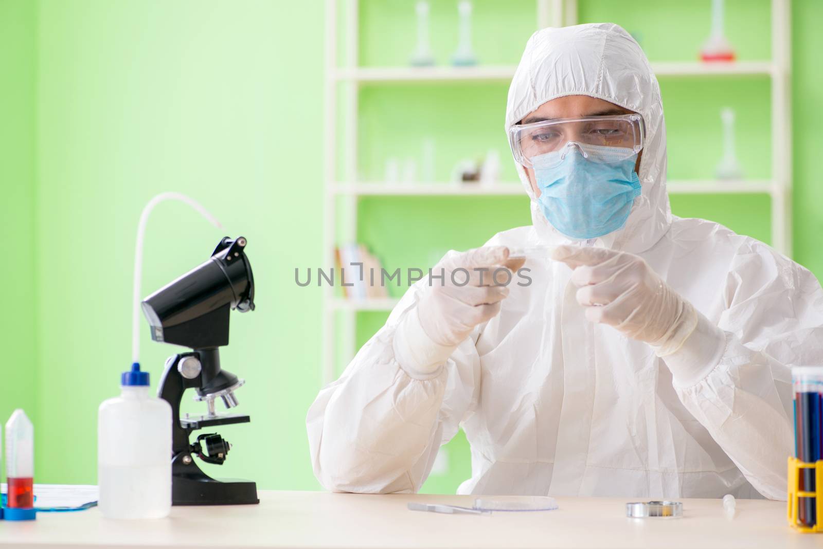 Chemist working in the lab on new experiment