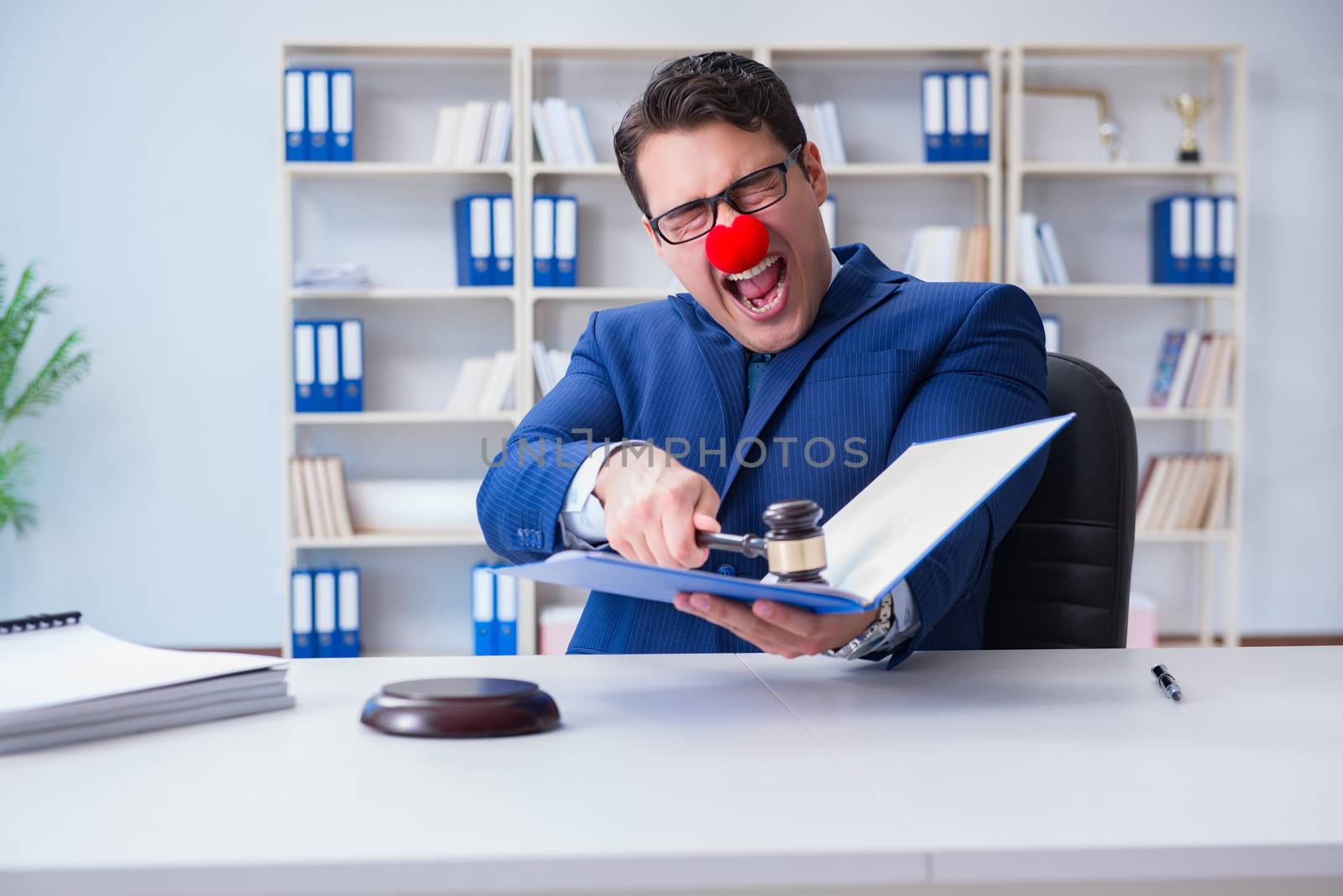 Lawyer working in his office