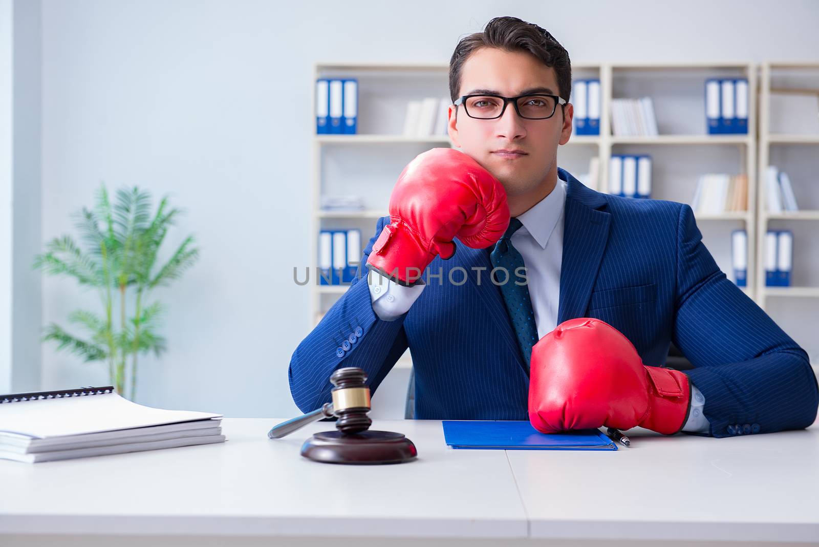 Lawyer working in his office