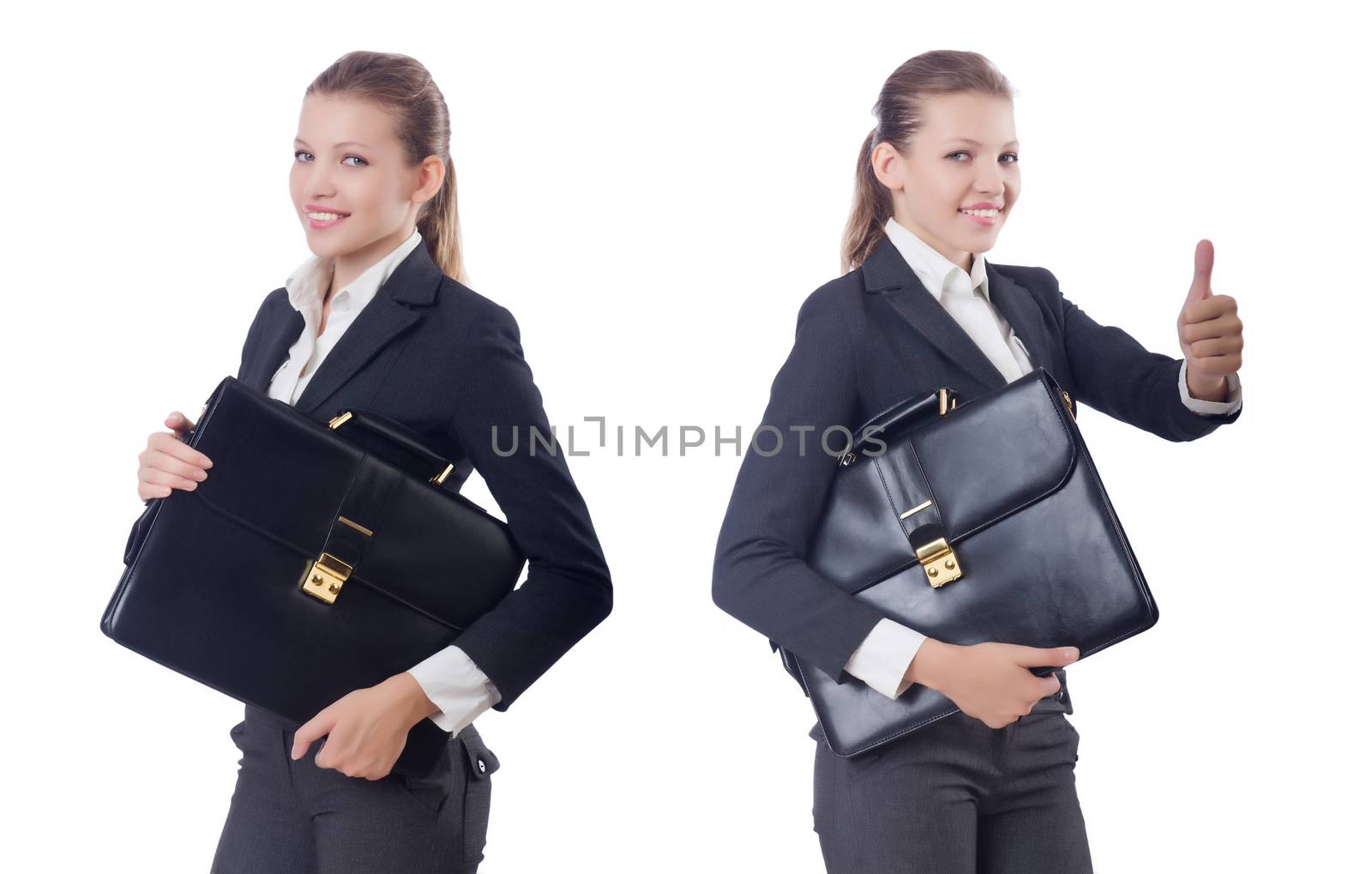 Businesswoman isolated on the white