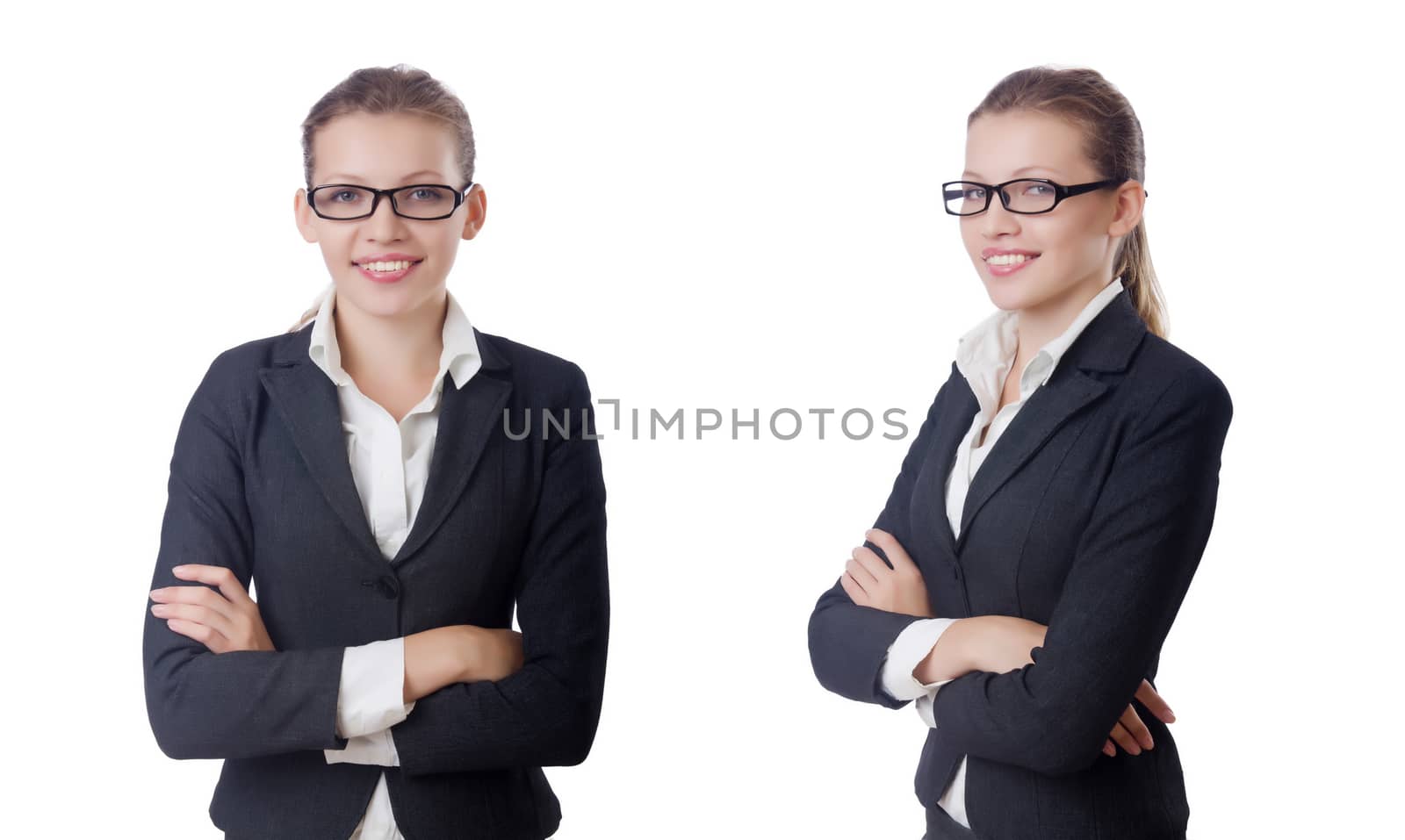 Businesswoman isolated on the white