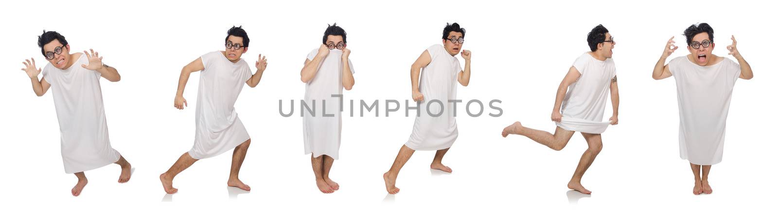 Funny man suffering from mental disorder