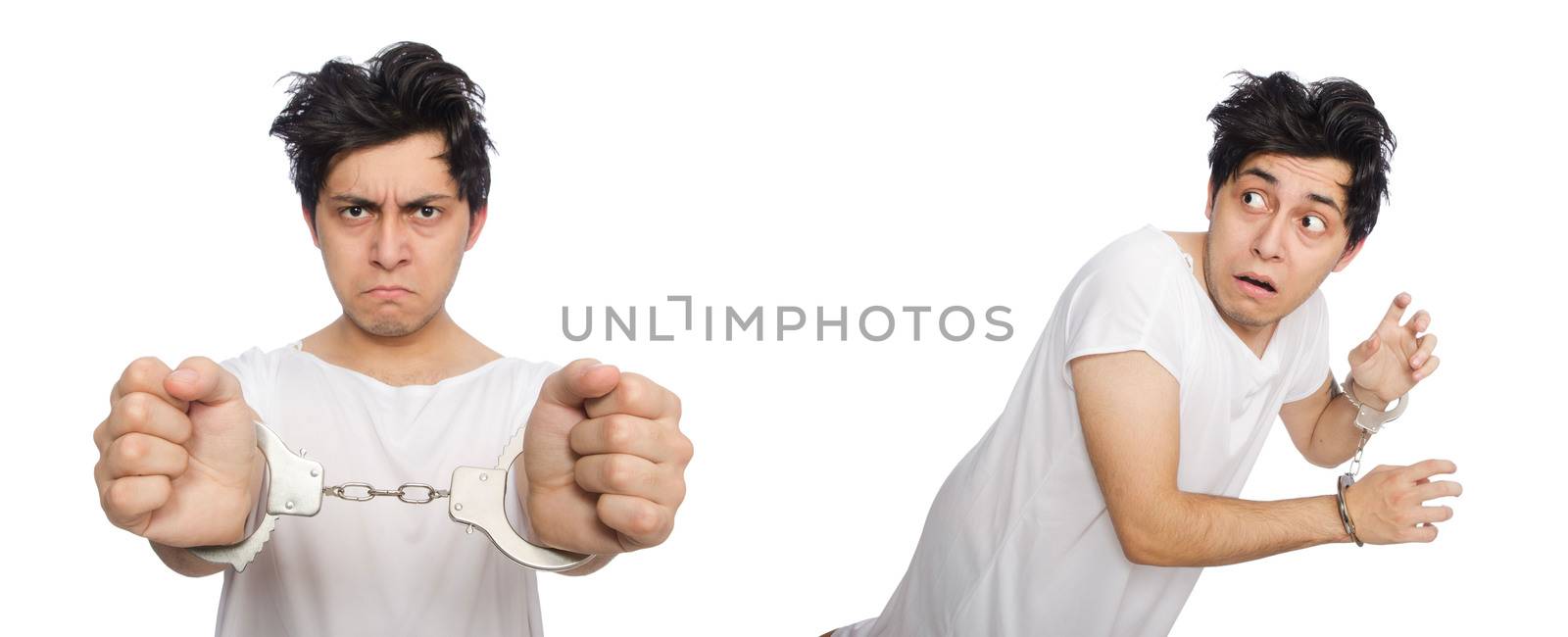 Funny man suffering from mental disorder