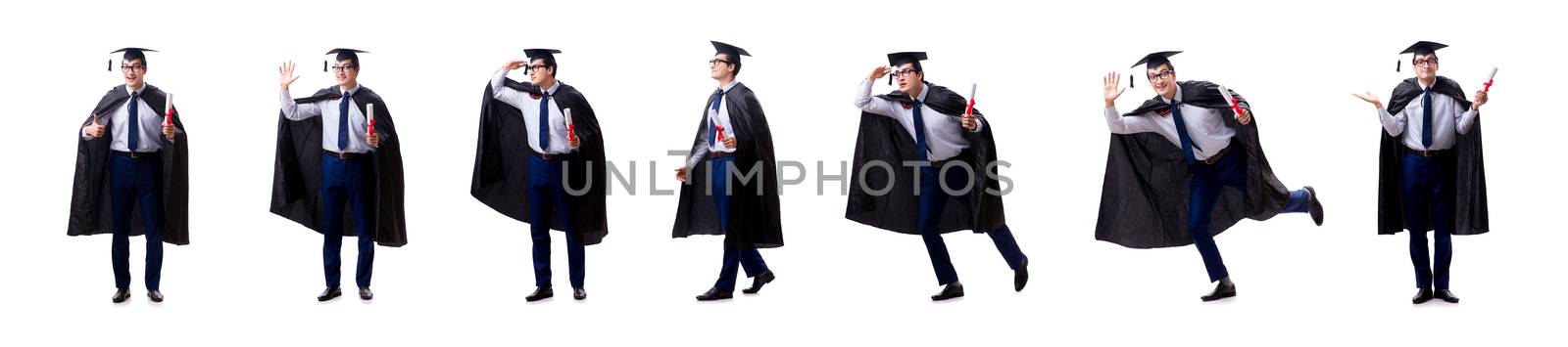 Student graduate isolated on white background by Elnur