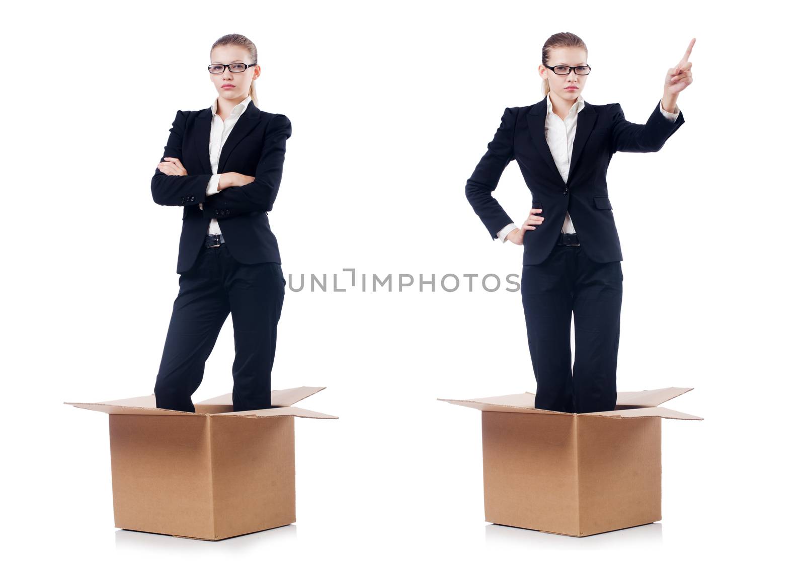 Woman businesswoman isolated on white